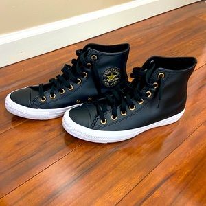 Faux leather converse.